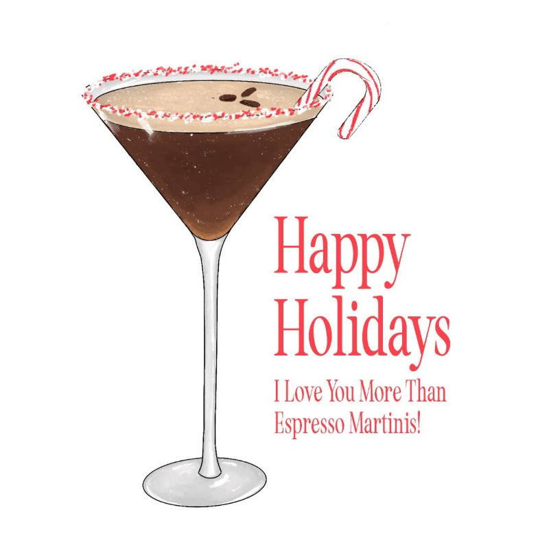 Greeting Card | Espresso Martini Candy Cane - Holiday