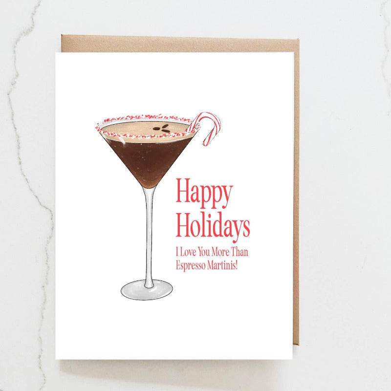 Greeting Card | Espresso Martini Candy Cane - Holiday