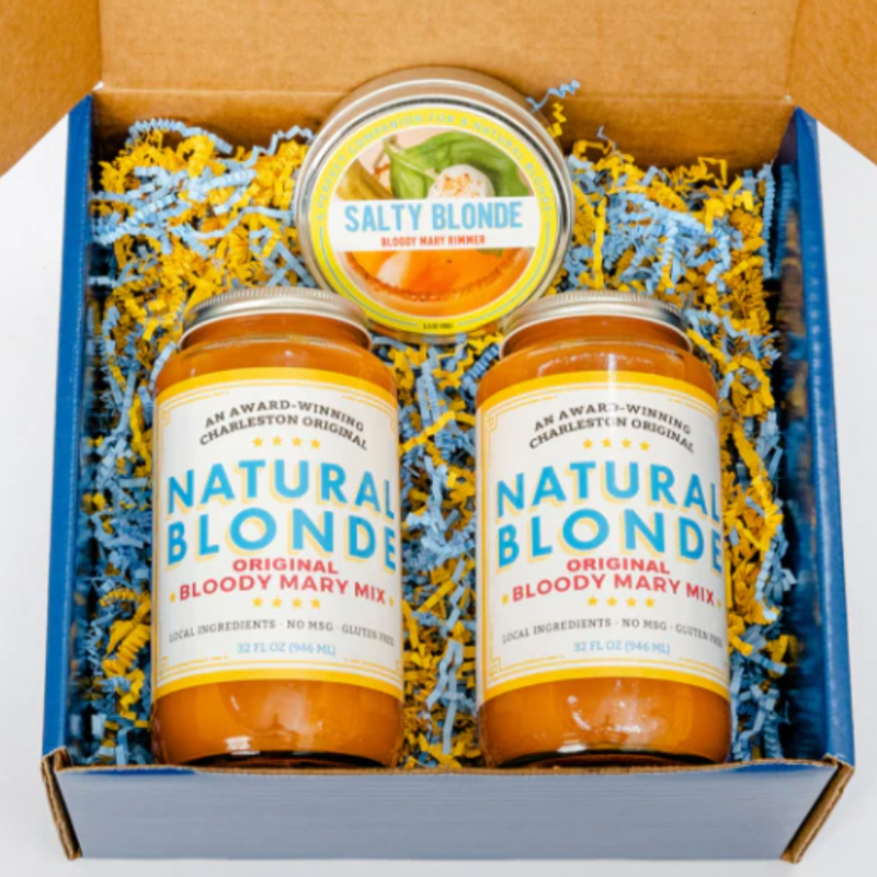 Natural Blonde bloody mary mix - 2 Jar Gift Set with 2 salt rimmers